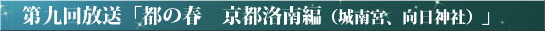 第九回放送「都の春　京都洛南編（城南宮、向日神社）」
