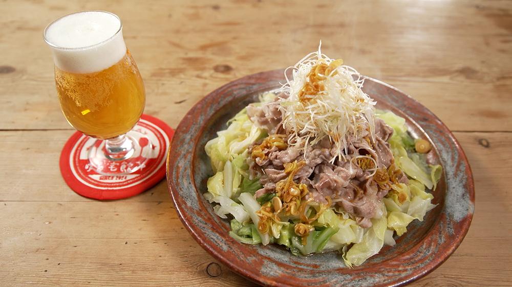 蒸し豚　黒酢だれ